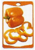 Разделочная доска с антимикробной защитой Microban (Майкробан) серия "Мини", цвет : оранжевый Размер: 139мм. х 200мм. рис "Жёлтый перец"